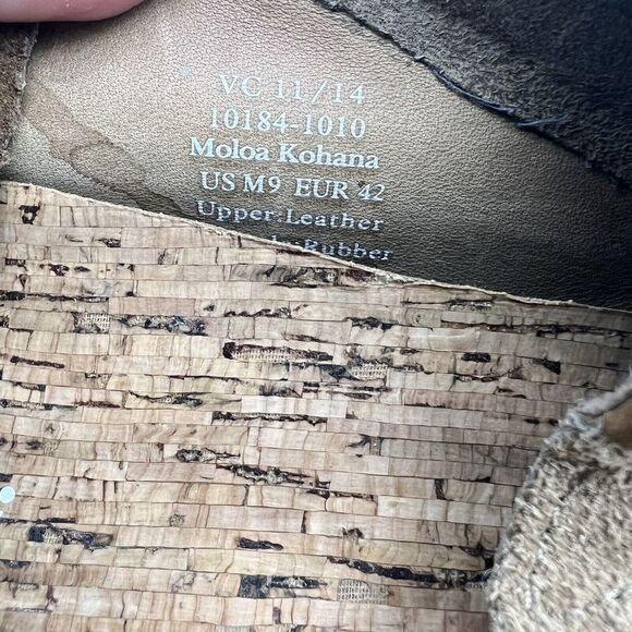 Olukai Moloa Kohana Men's Suede Casual Slip On Shoes Loafers 9 Perforated Tan - Picture 6 of 7